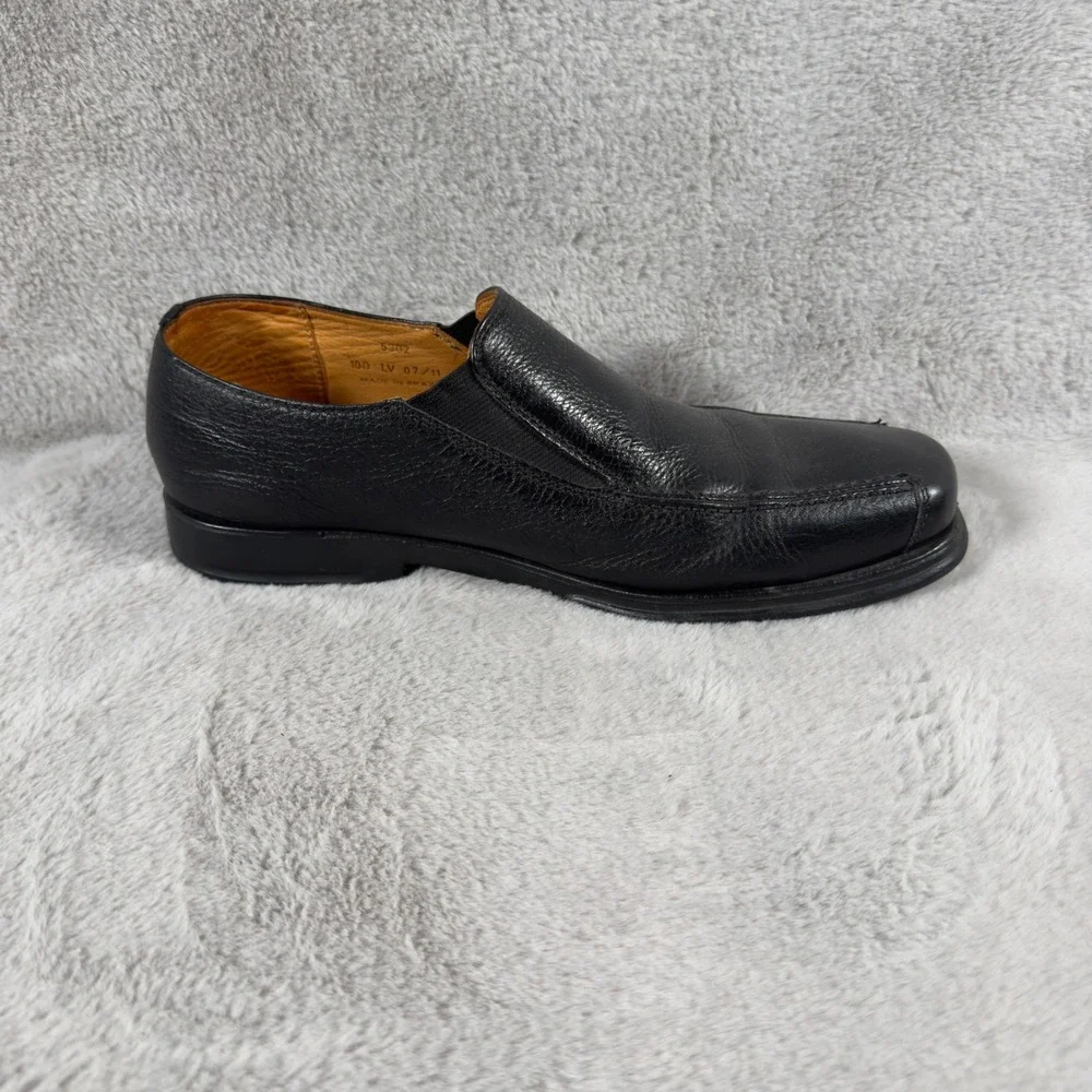 Sandro Moschino Black Leather Square Toe Slip On Loafer Shoes Men‎ 10D